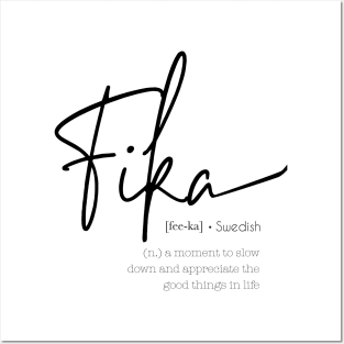 Fika - Swedish Word Definition Posters and Art